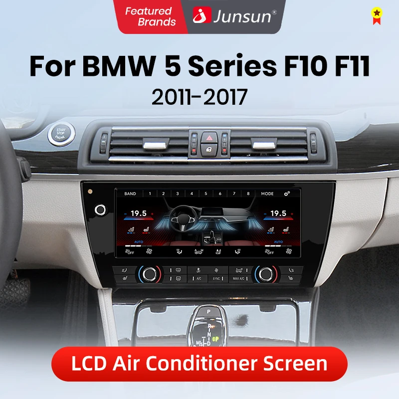 Écran LCD numérique de climatisation Junsun 10,25 pouces, commande de climatisation tactile pour BMW Série 5 F10 F11 520d 2011-2017, Plug and Play