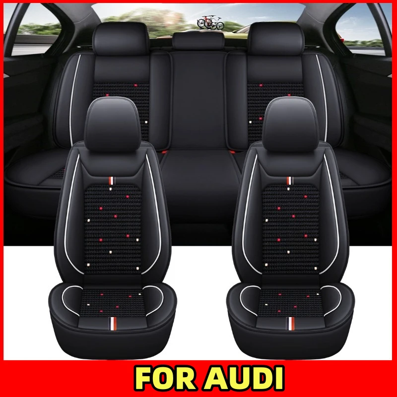 

Car seat cover waterproof artificial leather ice silk splicing full wrap front and rear row 5 seat cover FOR AUDI Q3 A5 A6 A7