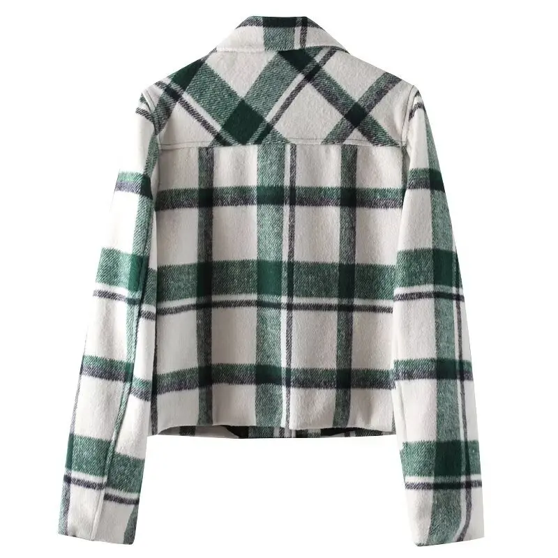 

2024 Autumn New Sle Women's Versatile Small Fraance Sle Patch ket Decorated Plaid ort Coat Loose Fit Regular Length