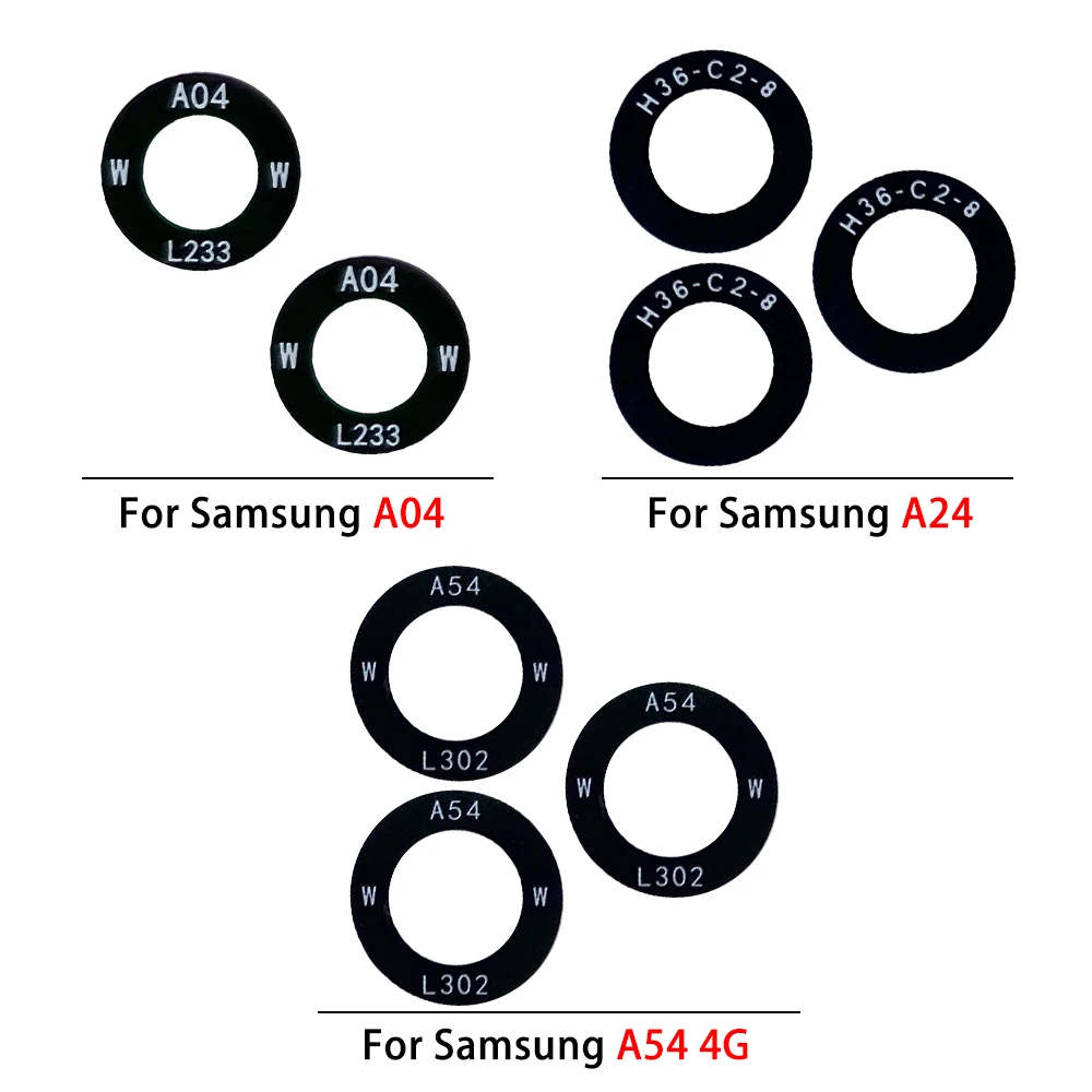 Rear Back Camera Lens Glass For Samsung A04 Core A04 A04E A04S A14 A24 A34 A54 5G M14 M54 With Adhesive Camera Lens