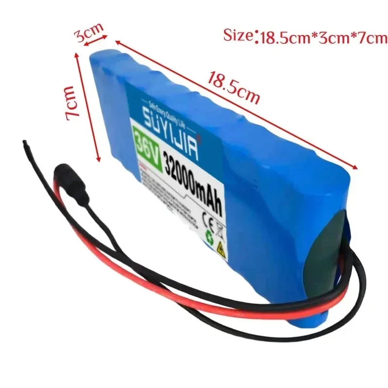 10S1P 36V 32000mAh BatteryPack 18650 Rechargeable Li-ion Battery with BMS for Sweeper Power Electric Scooter Electric Skateboard