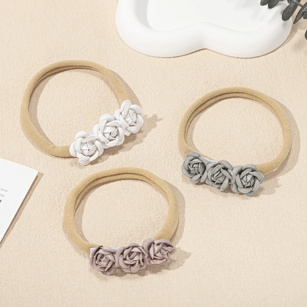 

Baby Headbands Girls Flower Nylon Band Newborn Elastic Hairbands Handmade Kid Hair Accessories for Children Turban Headwrap