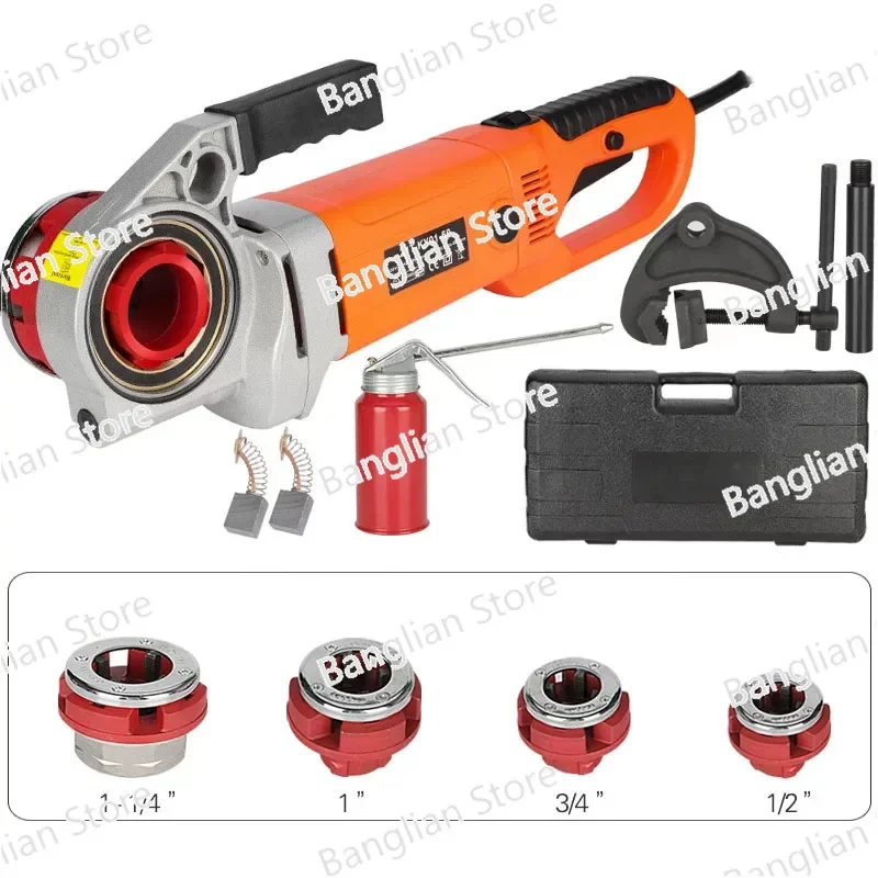 2300W Portable Hand-Held Electric Pipe Threading Machine  Household Hinged Plate Galvanized Pipe Threading Tool