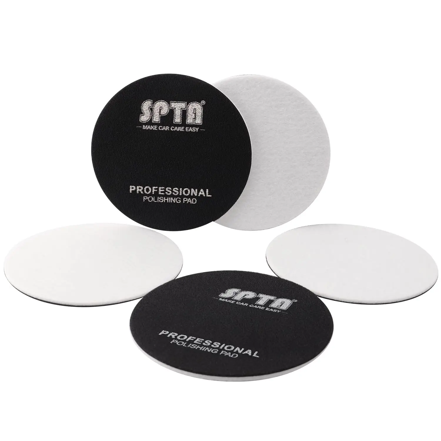 

5 Pcs 6'' Car Glass Polishing Discs Microfiber Buffing Pad Kit for Scratch Removal & Water Spot Removal