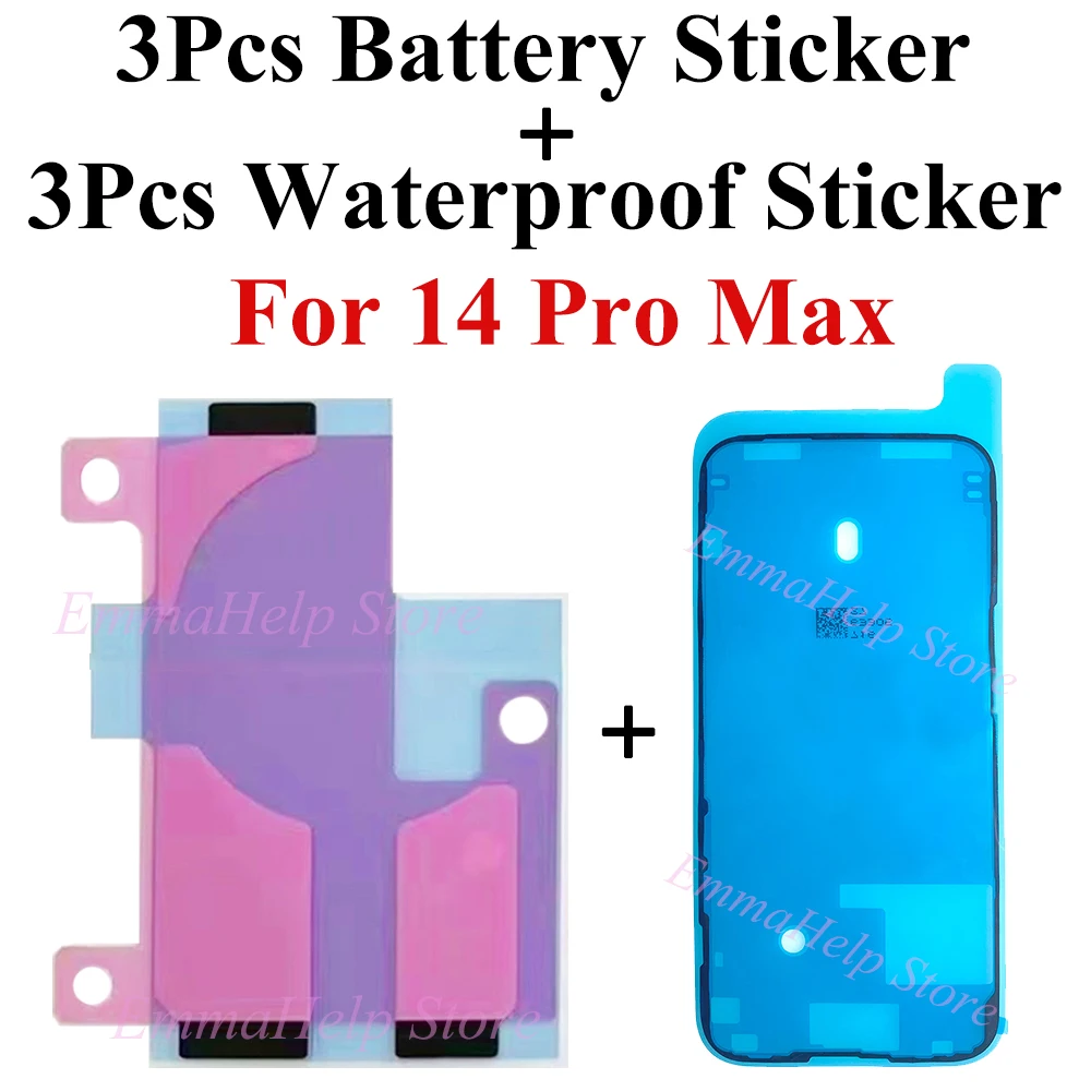 6pcs Sticker For iPhone 13 11Pro 12Mini 14 Pro Max Xs Xr 8 Plus LCD Display Waterproof Bezel Seal Glue + Battery Adhesive Strips