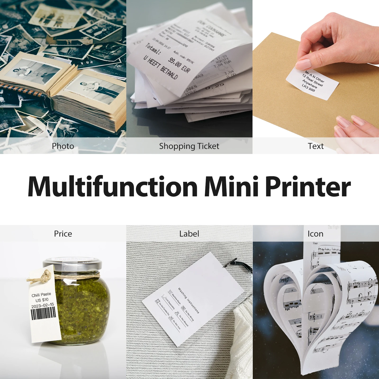 10PCS Aiyin New Arrival 2-Inch Pocket Bluetooth Thermal Printer Portable Inkless Mini Photo Color Sticker Label Makers Wireless