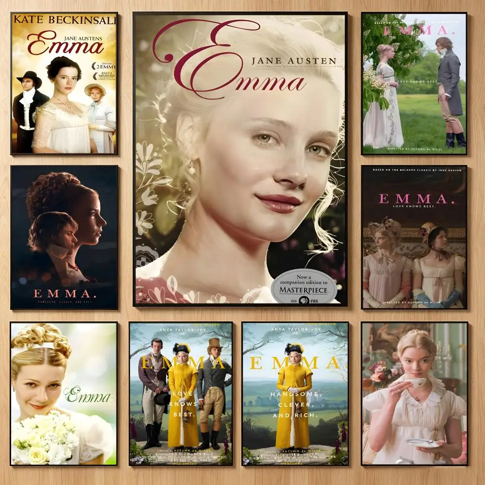 Refined Novel Adaptation E-Emma Poster Classic Self-Adhesive PP Wall Sticker for Living Room Bar Decor Gift