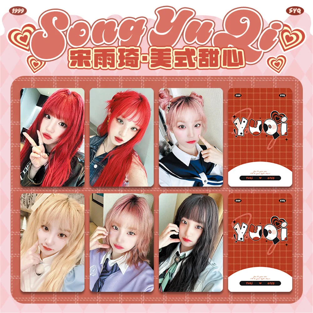 Kpop YuQi Personal Photocard 5pcs/Set Double Sides Printing Bright Film Korean Style LOMO Card Coated Card Fans Collection