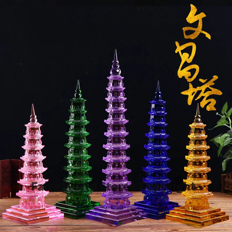 HOME FENG SHUI talisman Safety healthy good luck efficacious Town house color crystal dagoba stupa tower Bodhi pagoda statue