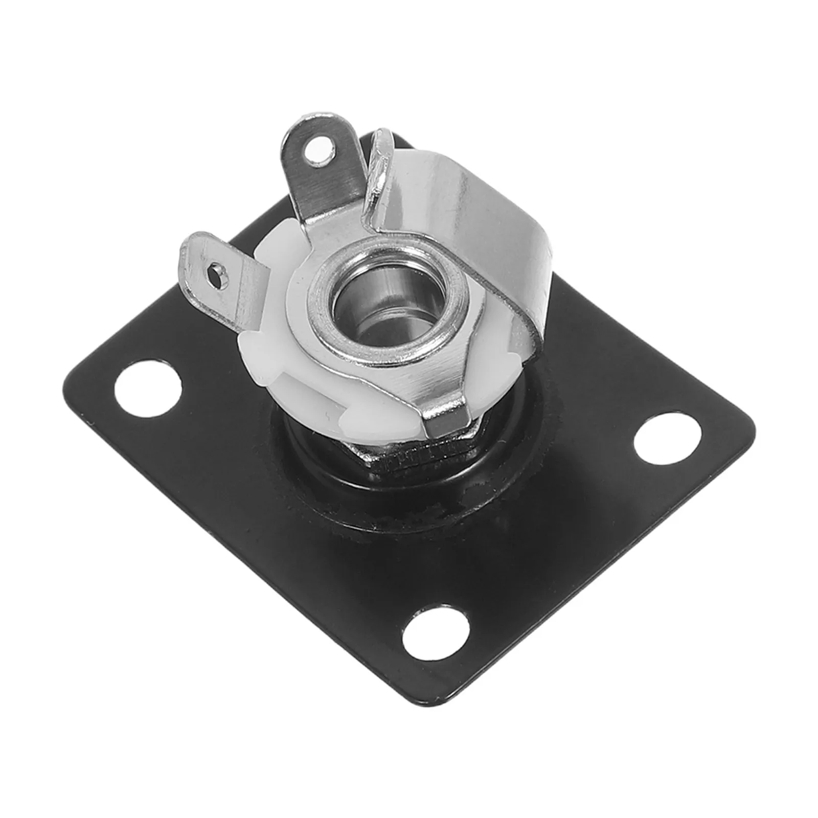

Black Guitar Pickup Output Jack Copper Socket Plate Replacement for Electric Guitar Bass Durable Repair Accessory