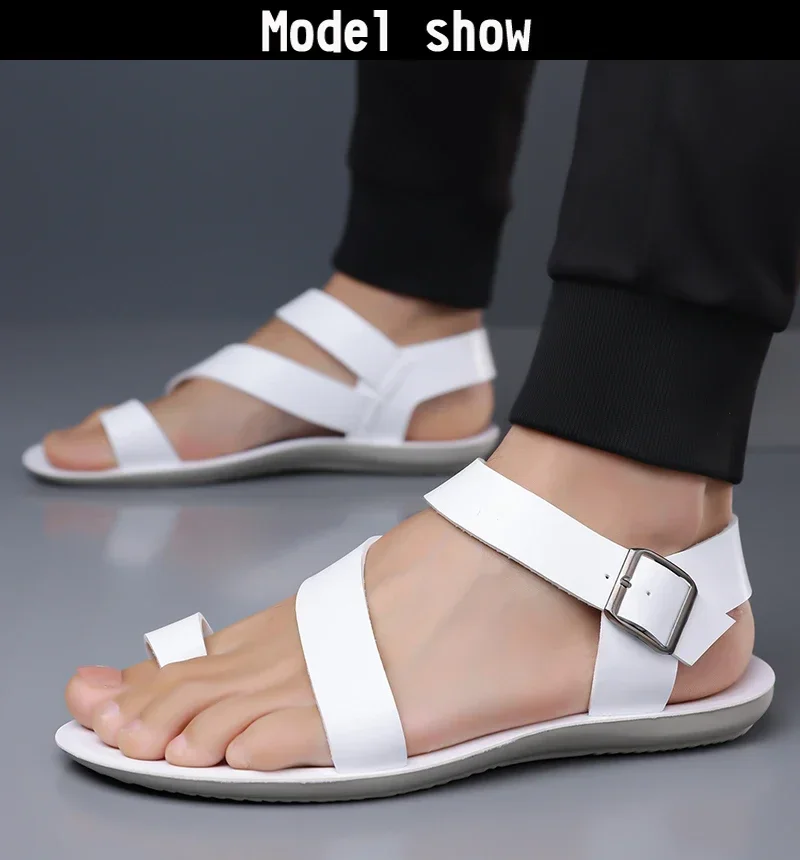 Sommer Herren Mode Römische Sandalen Komfortable Weiche Sohle Atmungsaktive Slides Rutschfeste Verschleißfeste Outdoor-Strandschuhe-5126 – Detail 3