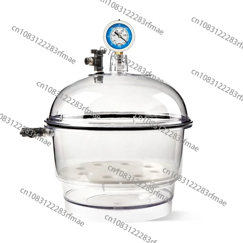 Laboratory Plastic Vacuum Dryer Transparent Vacuum Drying Vessel Polycarbonate Storage Tank Ball Valve Pressure Gauge 150MM