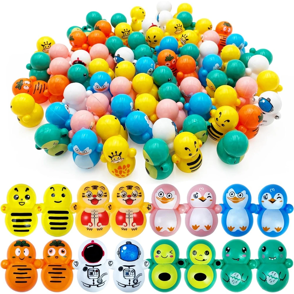 

12PCS for Boys Girls Mini Tumbler Toy Desktop Animal Self Righting Doll Tumbler Toys Funny Classroom Rewards Party Favors