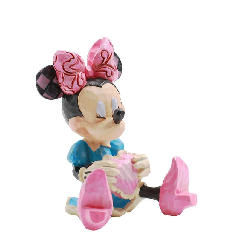 Disney Minnie Holding Love Figurine Cute Creative Fashion Desktop Decoration Anime Doll Home Decoration Birthday Christmas Gift