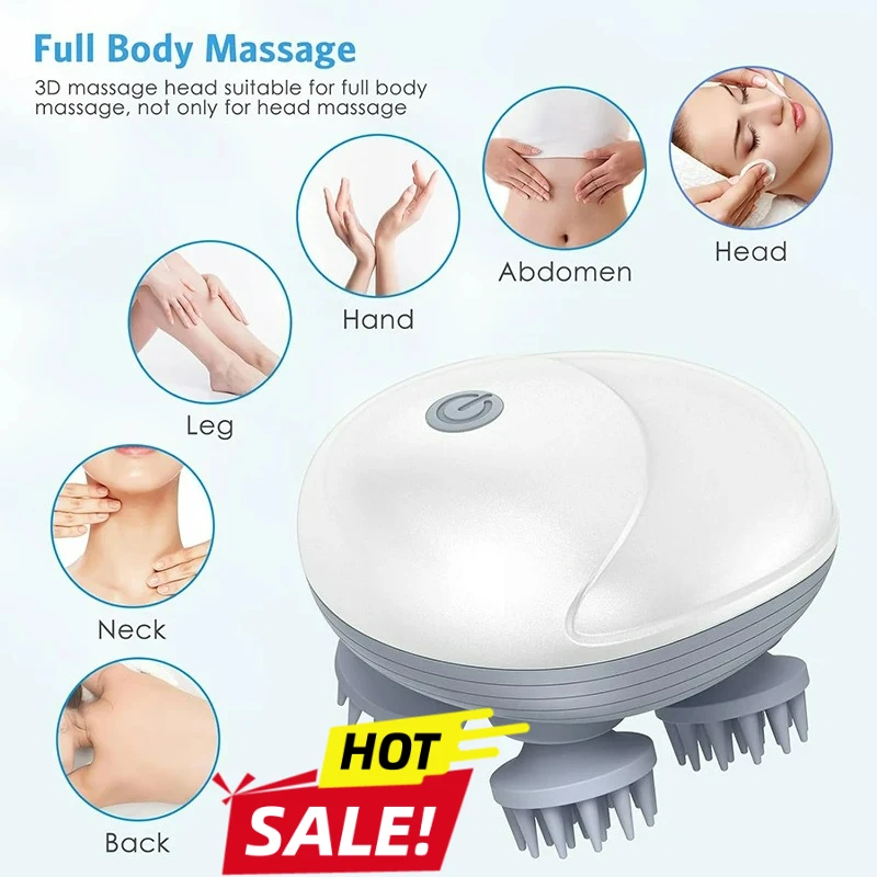 

Electric Scalp Head Massager Kneading Vibrating Device Health Care Shoulder Neck Leg Arm Deep Tissue Massage Cat Pet Massager