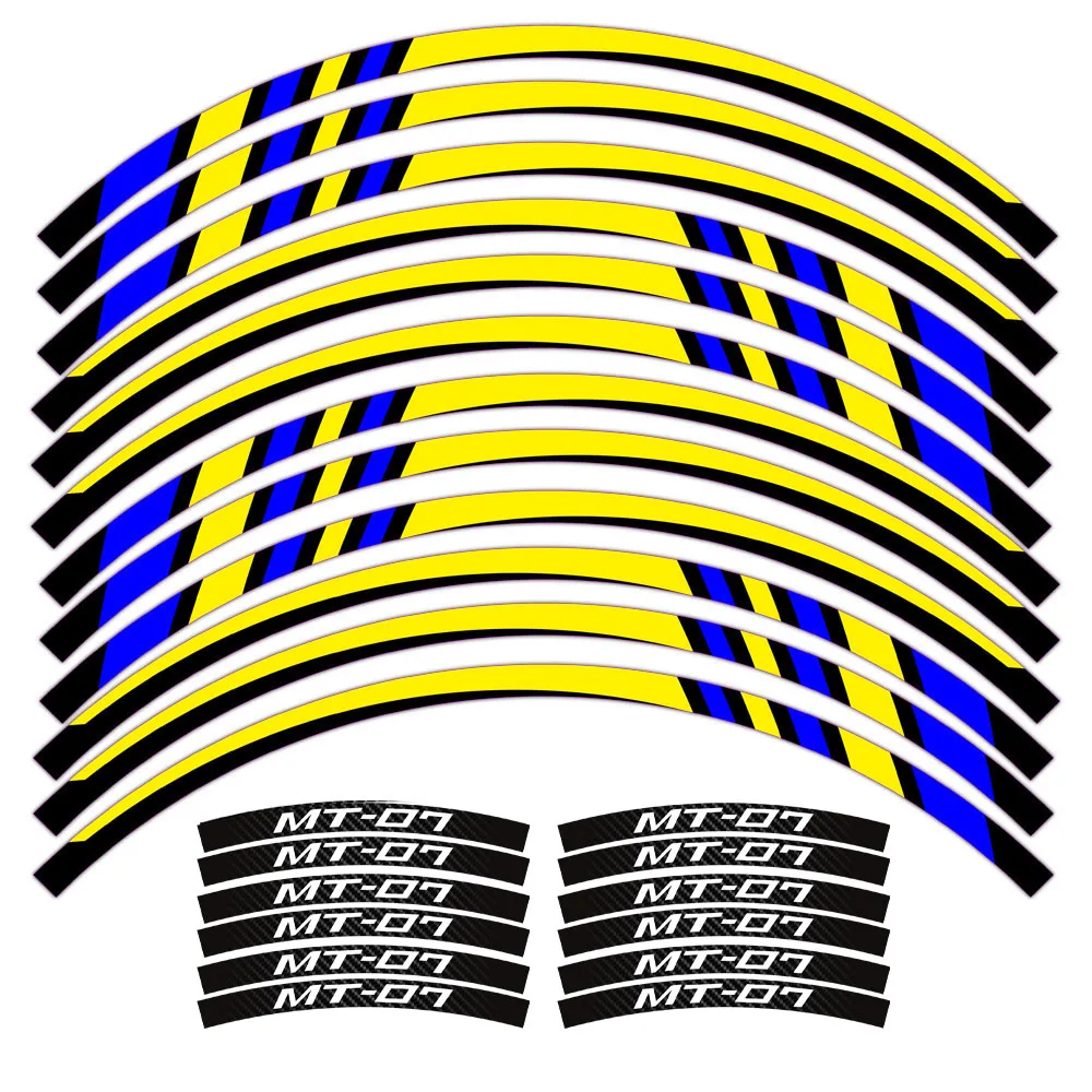 OMIER GRAPHICS MT-07 Reflective Motorcycle Rim Stickers 7