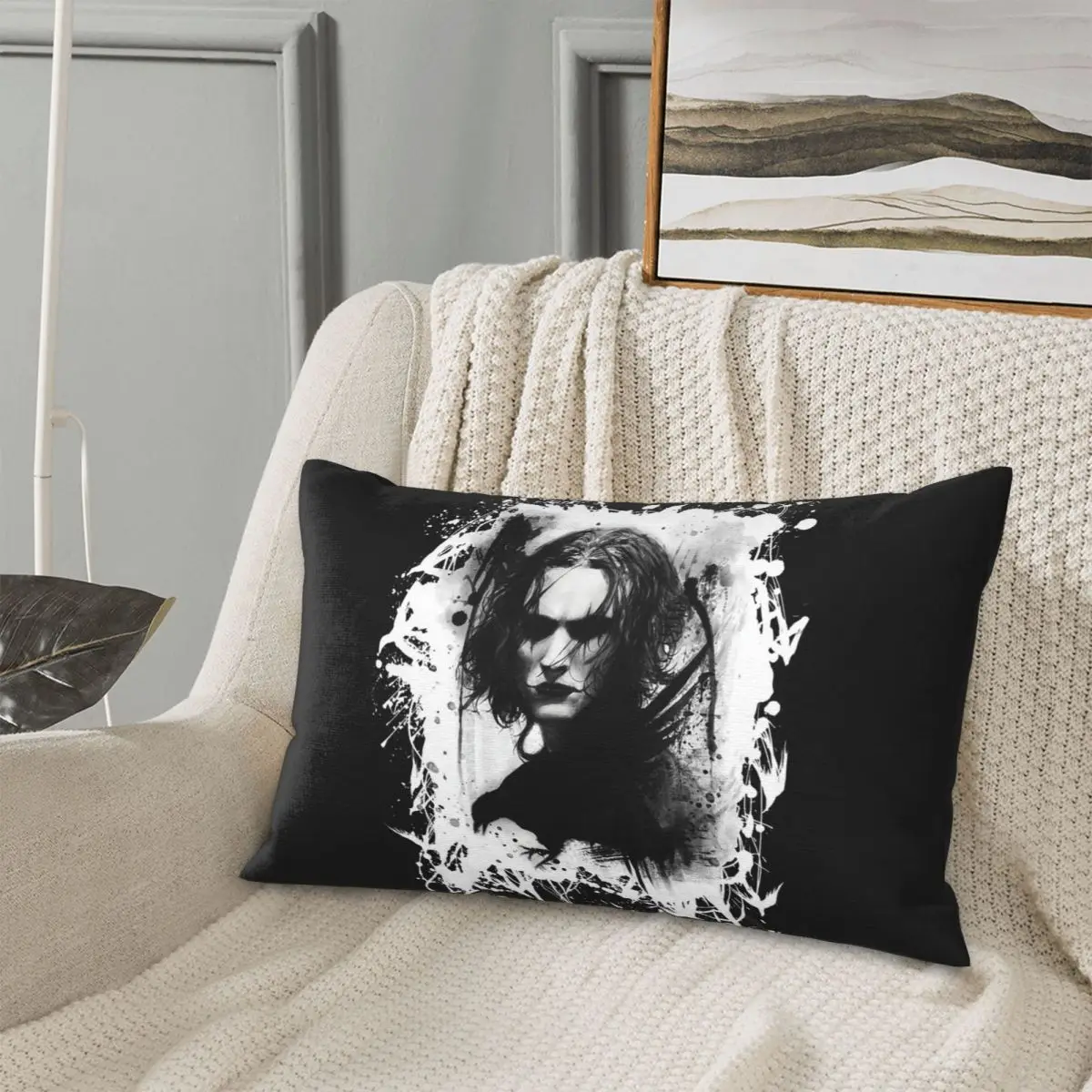 Eric Draven The Crow-funda de almohada rectangular, funda de cojín decorativa para dormitorio, cama, almohada cómoda para el hogar