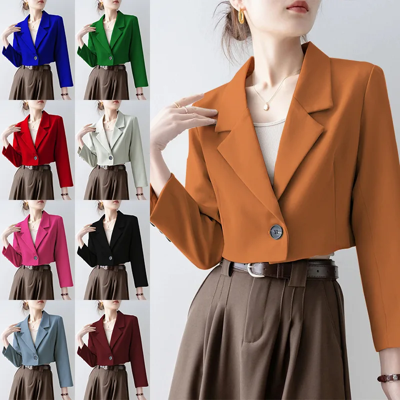 

Женский пиджак с высокой талией, утягивающий, разноцветный, новинка весны 2024, универсальный, в стиле знаменитостей, к Году Дракона, из полиэстера