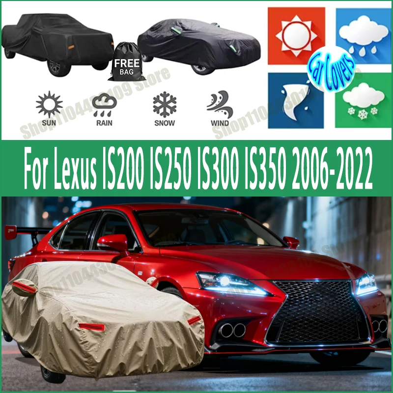 

For Lexus IS200 IS250 IS300 IS350 Car Cover Waterproof UV Protection All Weather Dustproof Snow Rain Cover 190T Polyester