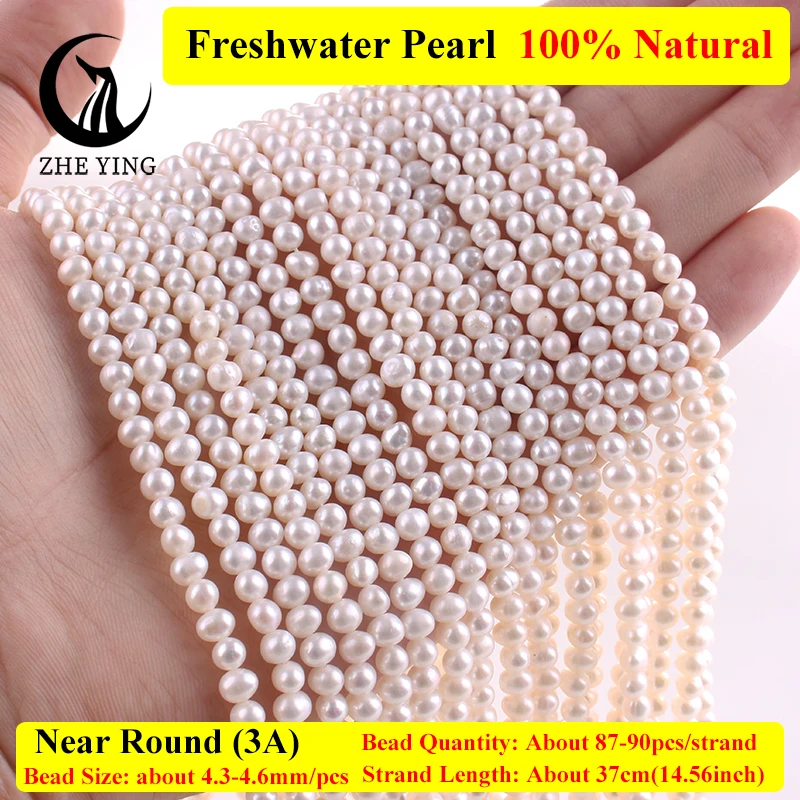 

Zhe Ying Natural Near Round Pearl Beads Loose Irregular Mother of Pearls for Jewelry Making DIY Accessories