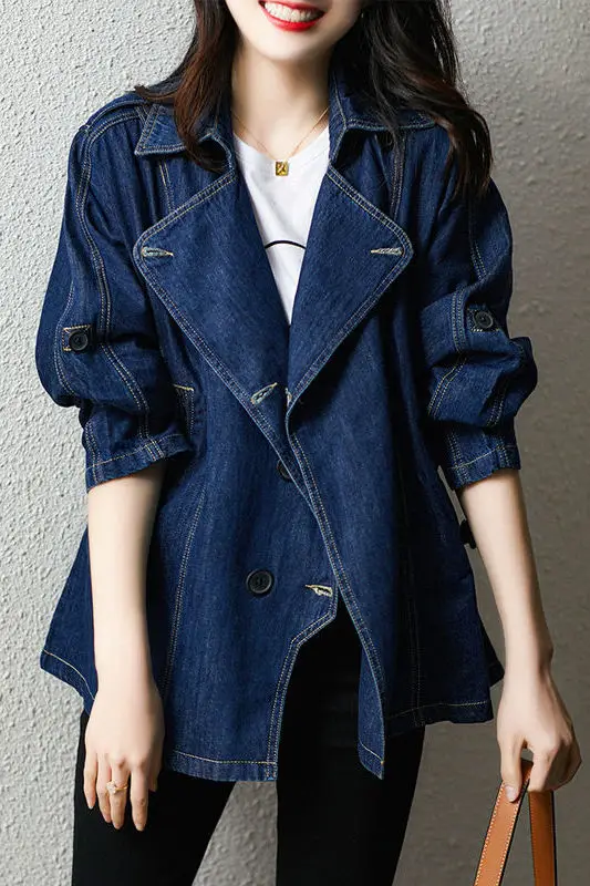 

Тренч Водонепроницаемая женская одежда Обычная красочная художественная высококачественная смесь хлопка Блокирующая чувствительность Носимая