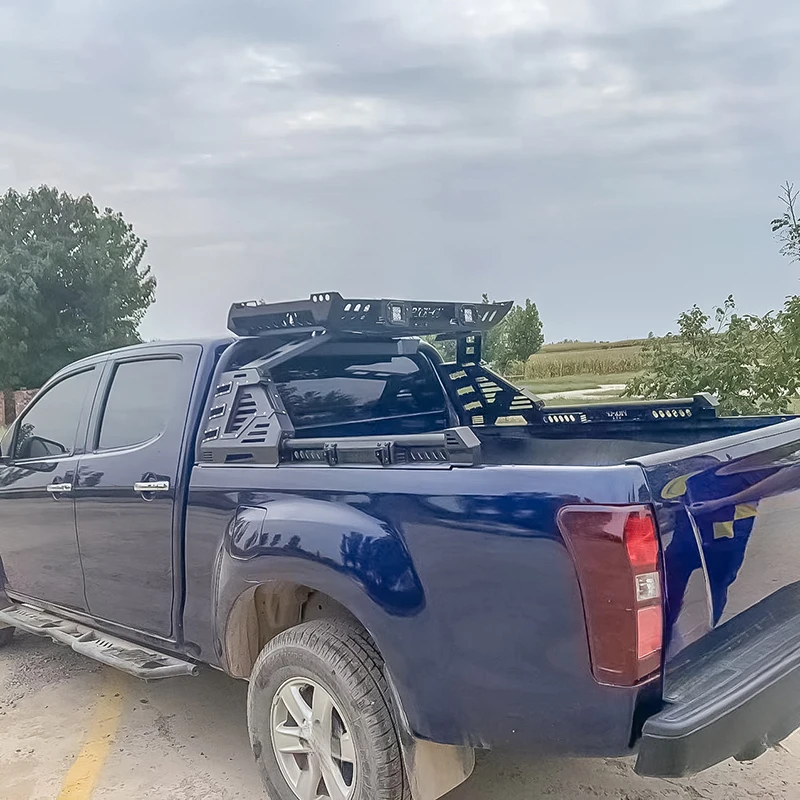 High Quality 4X4 Offroad Universal Adjustable Steel Roll Bar With Roof Rack For Pickup Truck