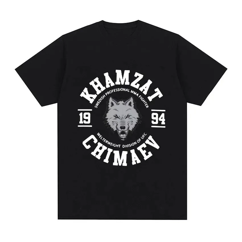 Khamzat Chimaev Fighter Print Tee Shirt High Quality Cotton Short Sleeve T-shirt Streetwear Men's Harajuku Gothic Casual T Shirt