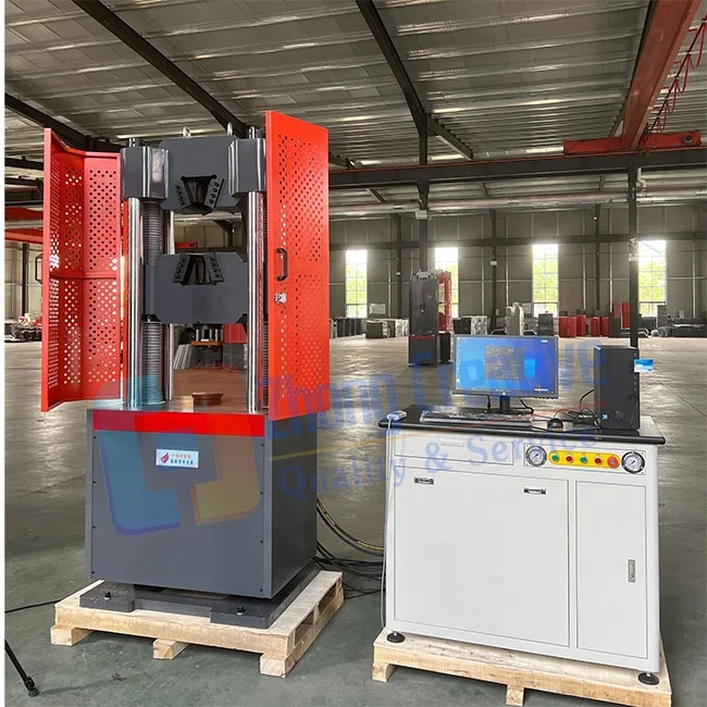 China factory testing machine 600KN Computer control servo hydraulic universal testing machine+hydraulic pump test bench