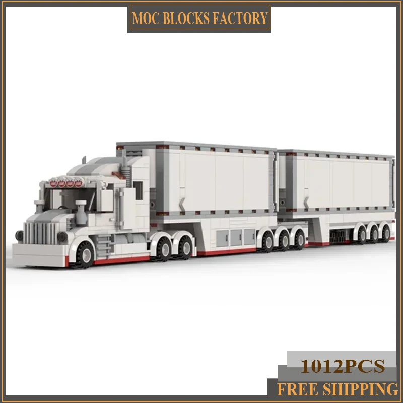 Moc Building Bricks Military Truck Model Refrigerated B-Double Technology Modular Blocks Gifts Christmas Toys DIY Sets Assembly