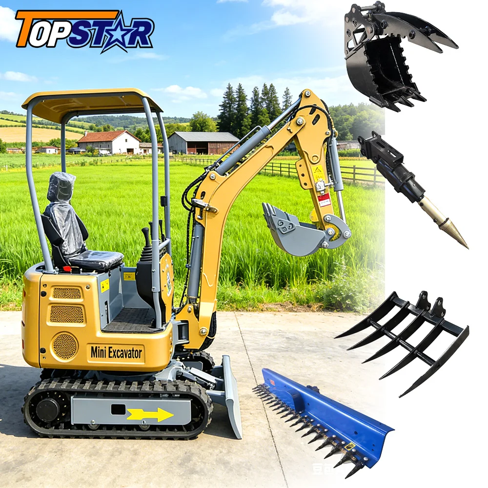 تخصيص 1.3 طن 2.5 طن حفارة كوبوتا EPA EURO5 حفار صغير متعدد الاستخدامات حفارة صغيرة سعر المصنع لاستخدام الدفيئة