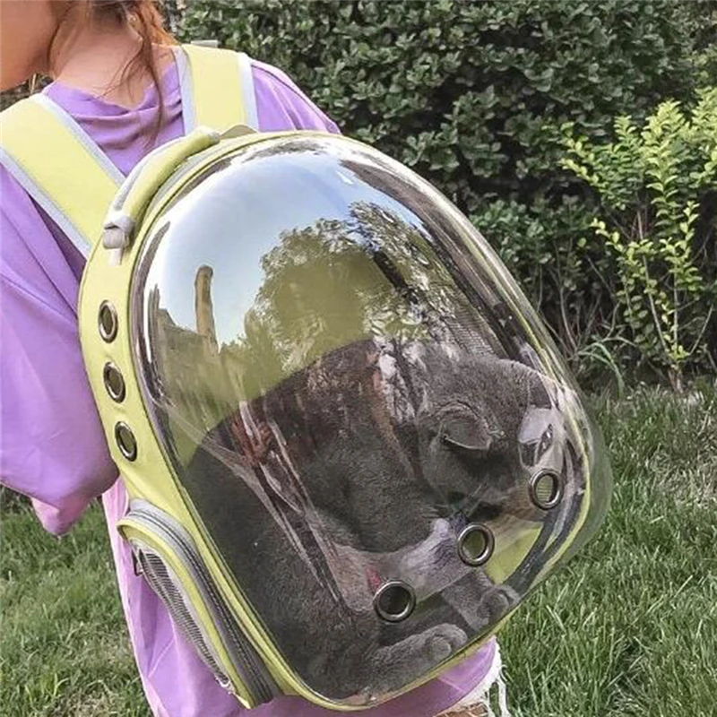 Portable Dog Cat Carrier Bag Breathable Space Capsule Astronaut Travel Bag Transparent Outdoor Small Cat Carrier Pet Backpack