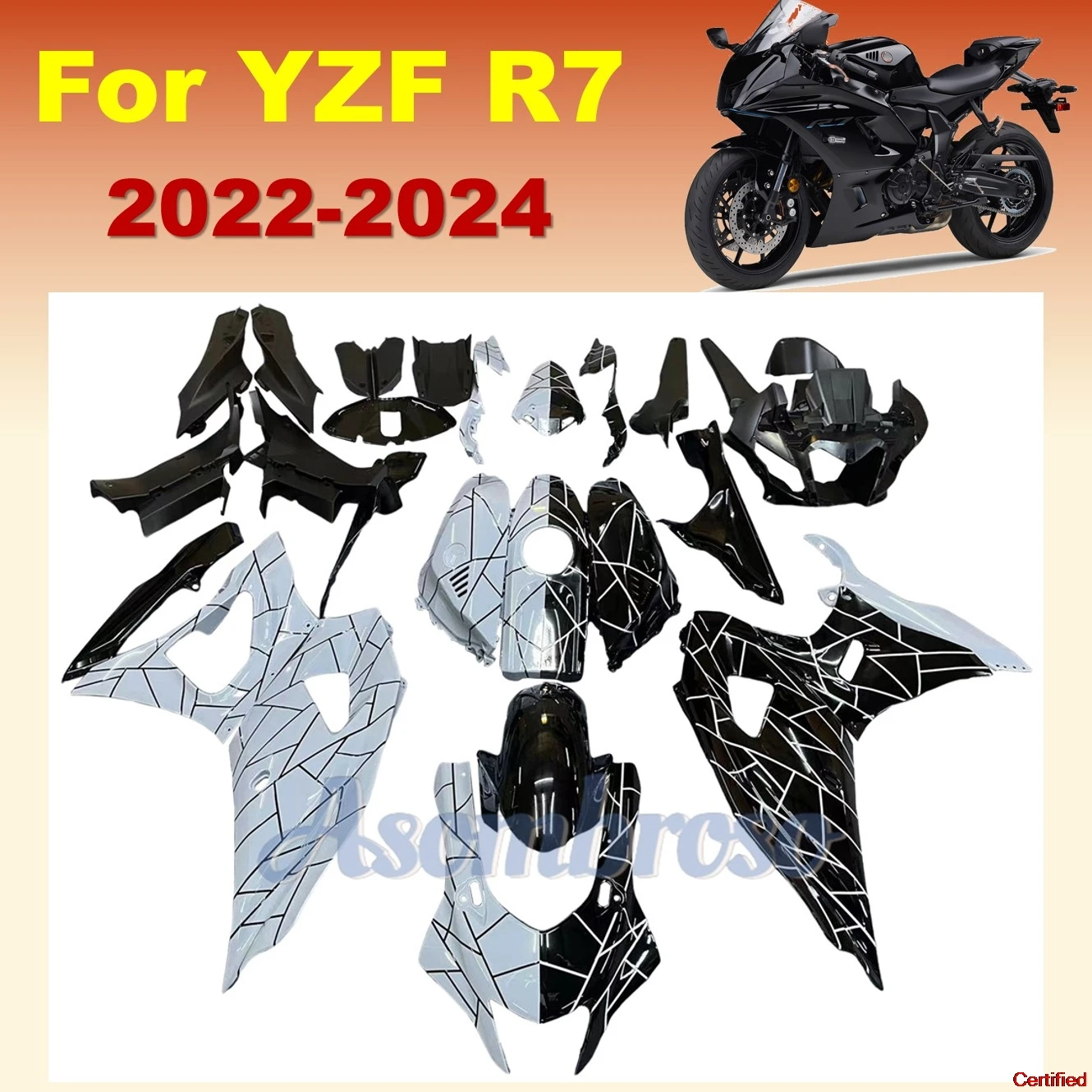 

Cool Fairings Kit fit For Yamaha YZFR7 2022 2023 2024 2025 yzf-r7 21-24 Motorcycle Bodywork Two Colour Fairing set