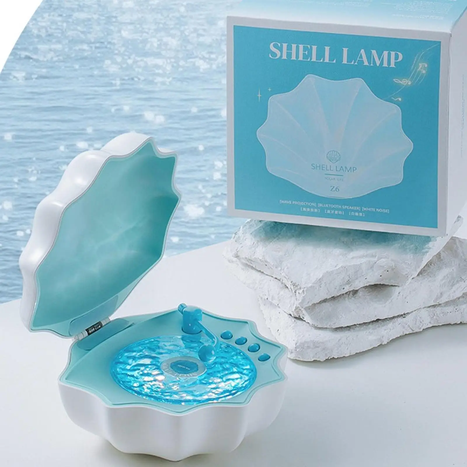 

Колонка-светильник Shell: Прочный декор для дома с подсветкой, износостойкая Bluetooth-колонка для спальни, гостиной, подарок для дома