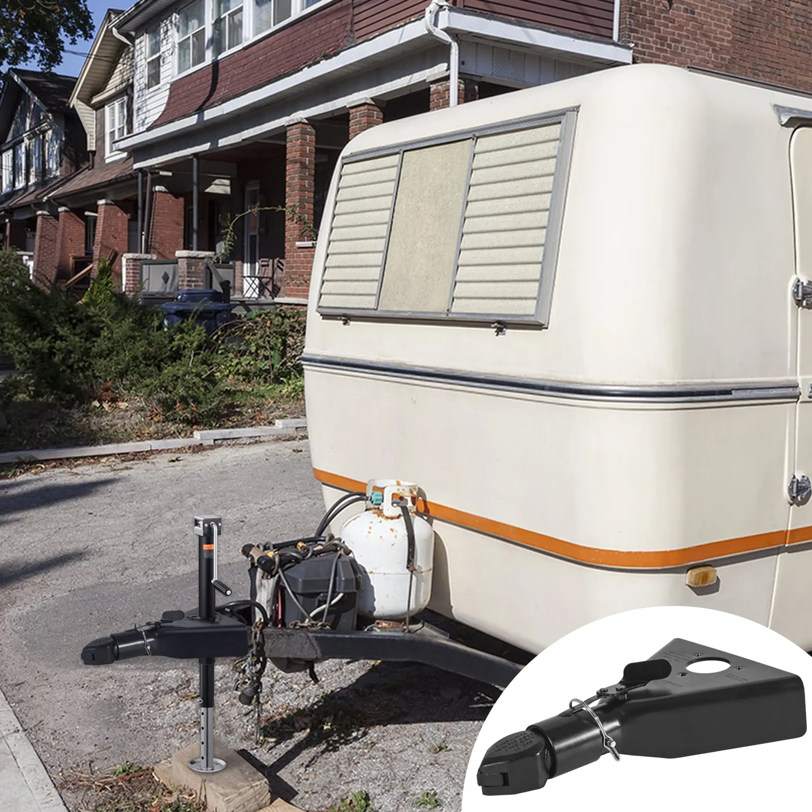 A-Frame Trailer Coupler, Fits 2-Inch Hitch Ball Size, 7000 Lbs Towing Capacity, Heavy Duty Steel Coupler