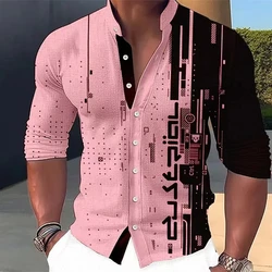 Neue vier Jahreszeiten Mode Herren hemd gedruckt lässig Business Langarm Stand Kragen Hemd Herren extra große Größe xs-5xl