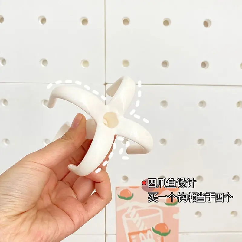 2 шт., крючок с четырьмя когтями, многофункциональная вращающаяся полка для хранения шарфов, пластиковый крючок без перфорации, толстый крючок для пальто