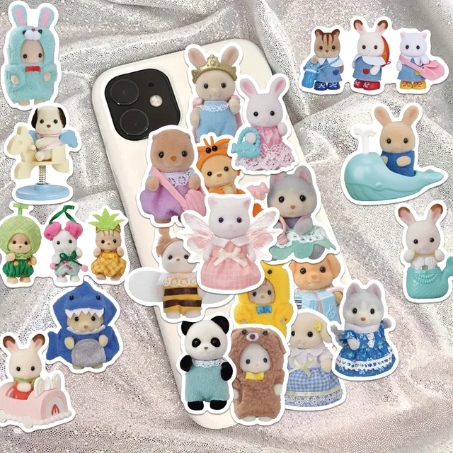 55pcs Calico Critters Stickers Laptop Scrapbook Decoration Graffiti Decals Skateboard Laptop Waterproof Sticker 2