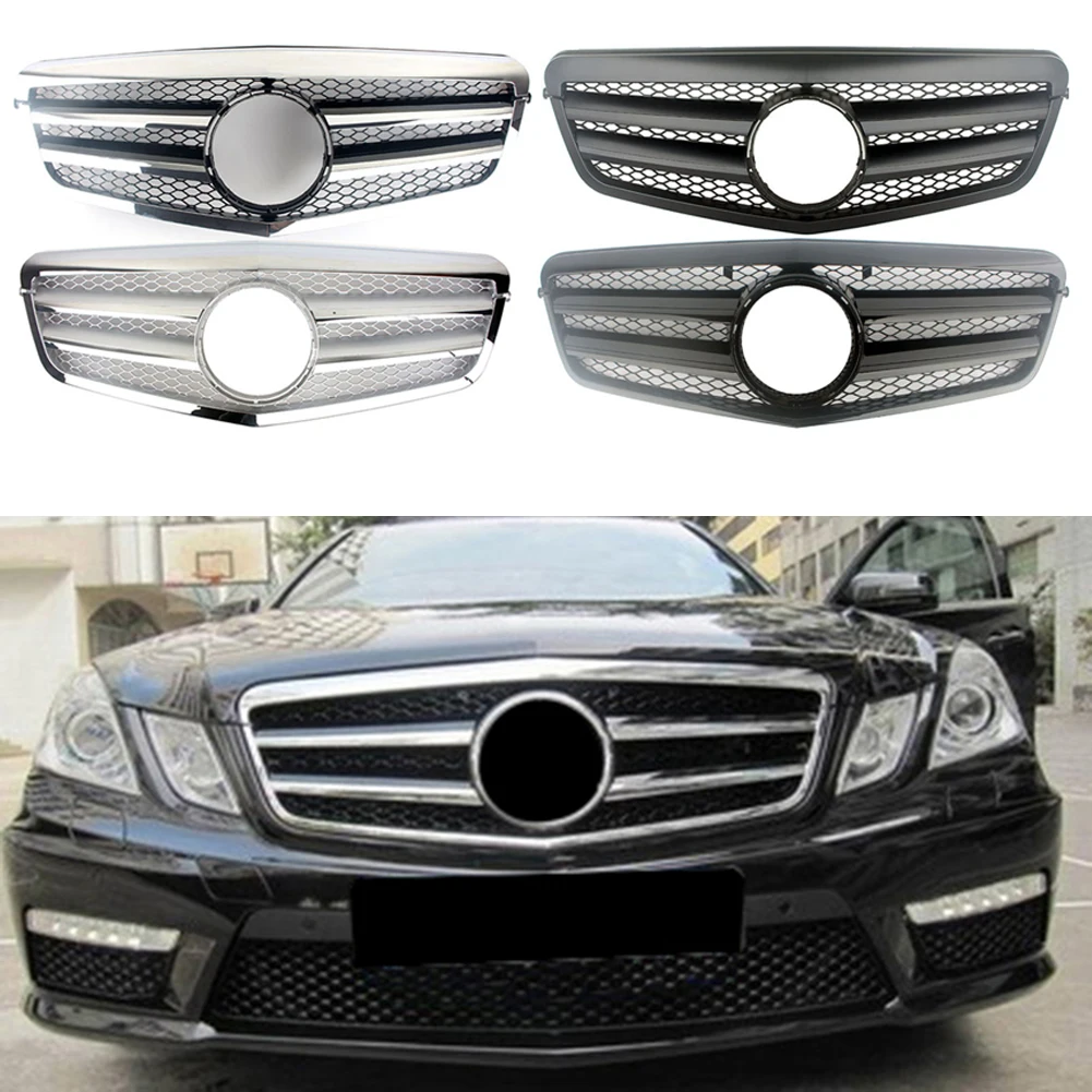 

Передняя решетка автомобиля, подходит для Mercedes Benz E-Class 2009 2010 2011 2012 W212, матовая, черная, хромированная, AMG 4 двери