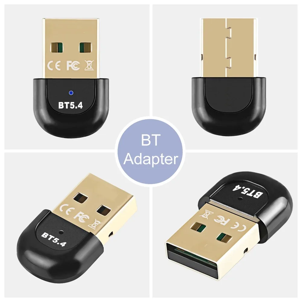 USB Bluetooth 5.4 5.3 Dongle Adapter for PC Speaker Wireless Mouse Keyboard Music Audio Receiver Transmitter Bluetooth