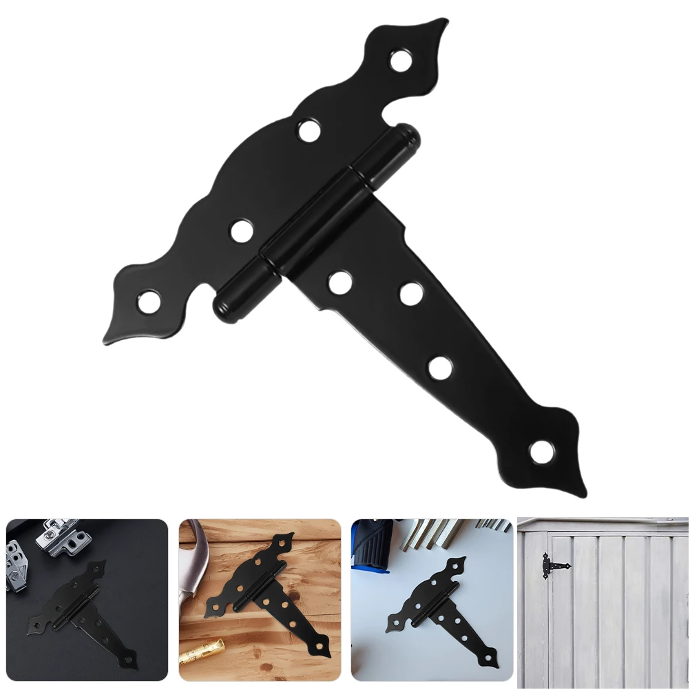 

Elegant Shed Barn Door T Shape Strap Heavy Duty Black Gate Hardware Smooth Durable Wrought Iron For Wood Fence Post Hinge