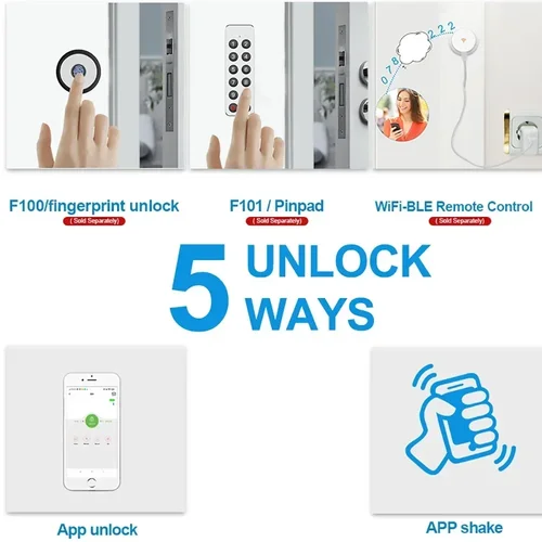 Imagen 2 del producto TUYA TTlock APP M532 cerradura de puerta inteligente estilo Wehere Nuki no cambia cilindro de cerradura compatible con Alexa Google Home cerradura de puerta con huella dactilar