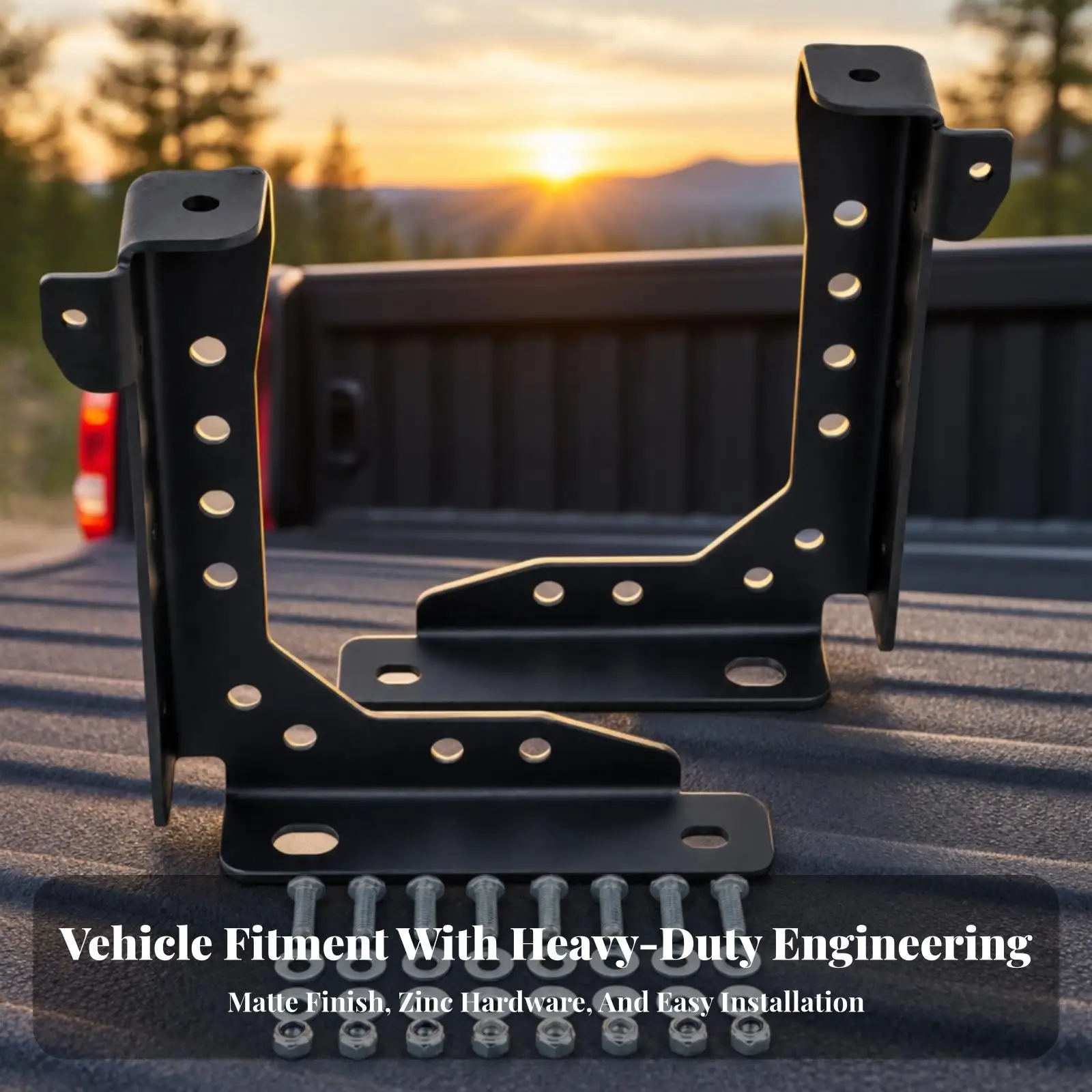 Secure Truck Bed Frame Mounting Bracket Steel Construction for 2005 Pickup Truck Models