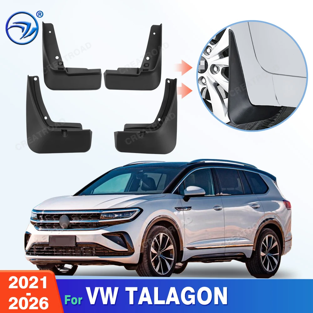 Custom Fit 4PCS Mud Flaps for Volkswagen VW TALAGON 2021 2022 2023 2024 2025 2026 No Drilling Splash Guards Fender Accessories