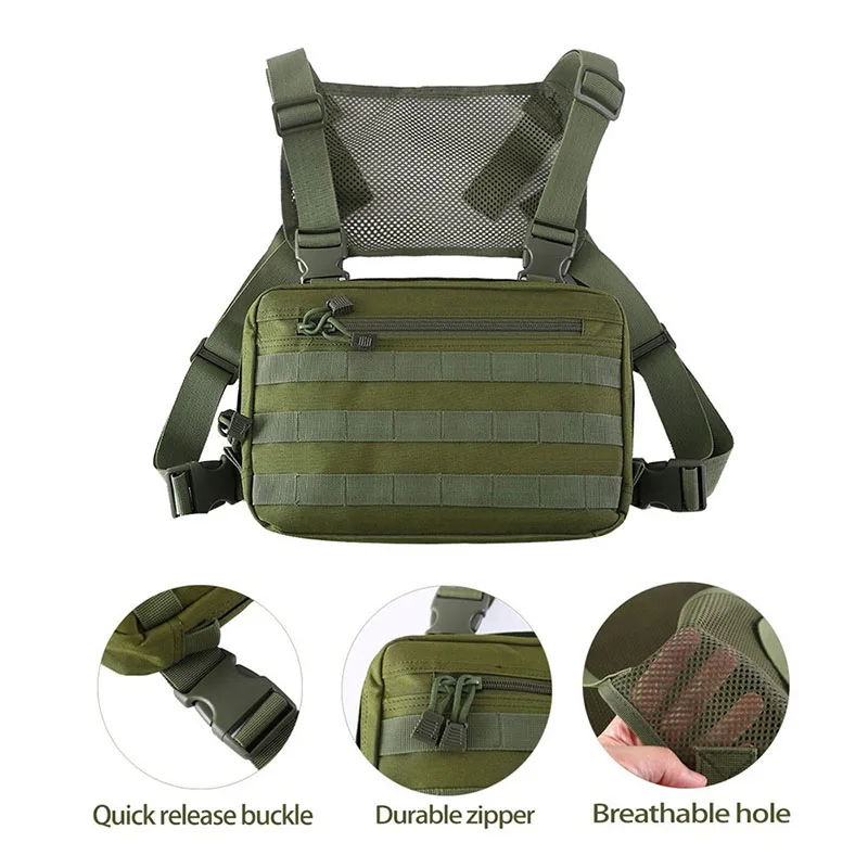 Tactical Unisex Chest Rig Bag Outdoor Multi-functional Shoulder Vest Backpack Storage Kit Running Mobile Phone Fanny Pack