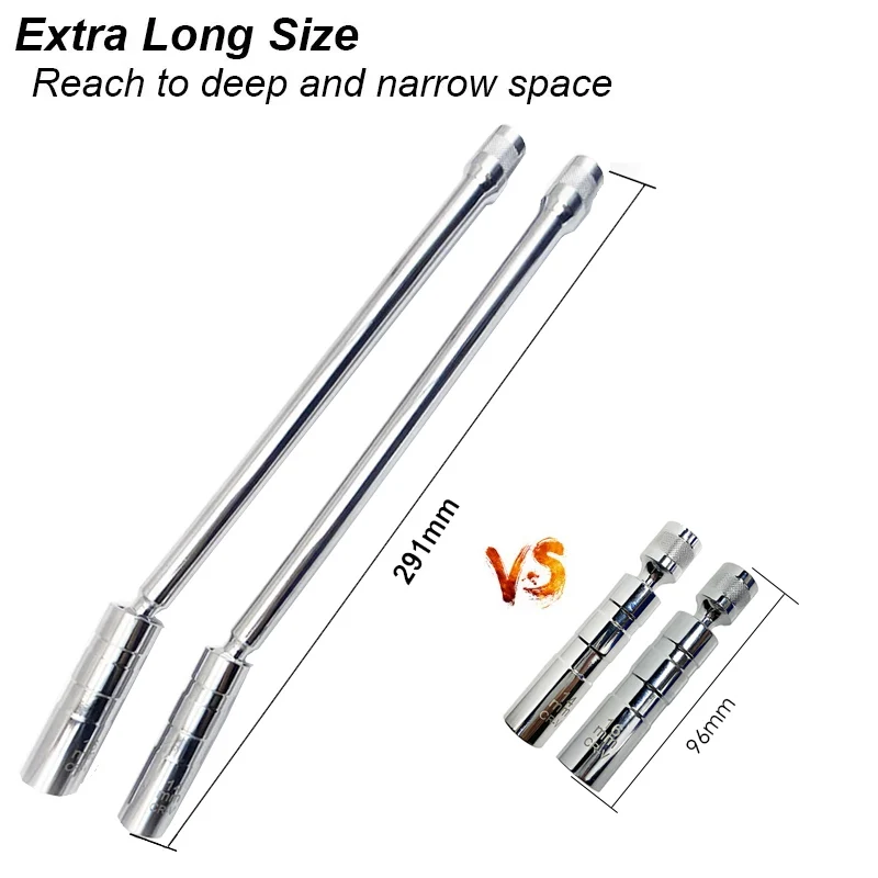 Spark Plug Socket Key Magnetic Tool Wrench  Extension Install Replace Repair Kit Torque Remove Gap 14mm 16mm Cars & Motorcycles