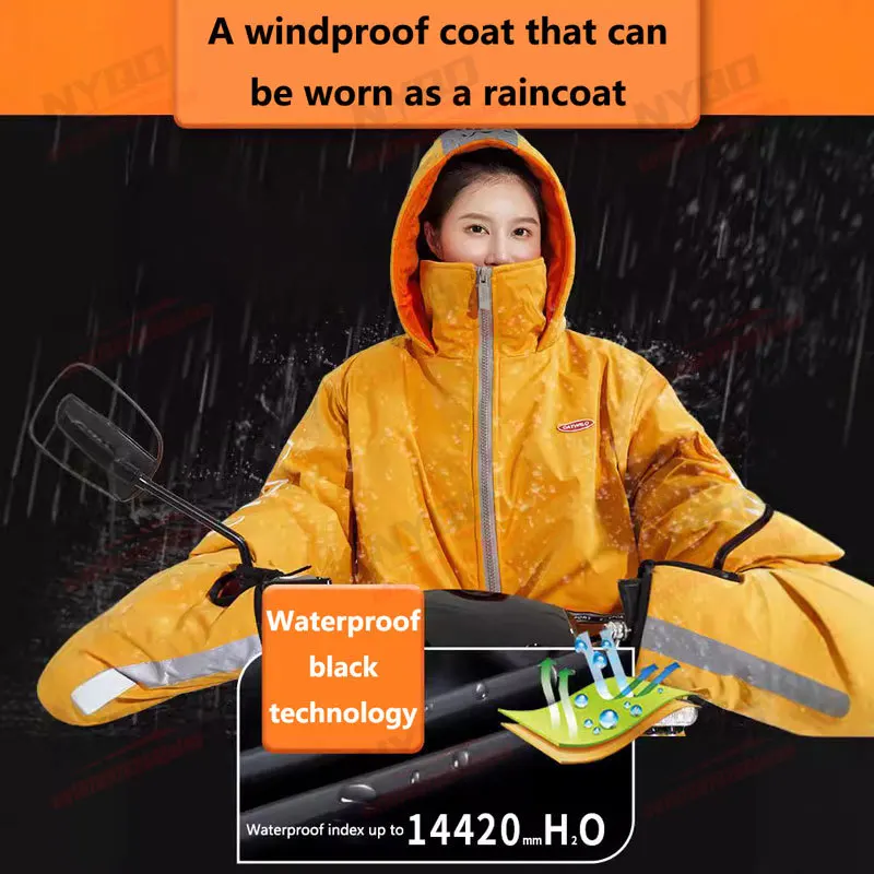 Motorcycle Riding Jacket for Men and Women, Winter Windproof Waterproof Warm Jumpsuit Skiing Fishing Cycling Cold Proof Set