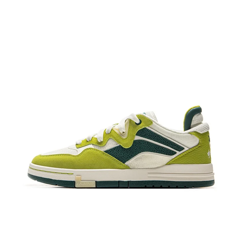 Li Ning Wave PRO Low top Skateboard Shoes Unisex Sprout Milk White Rainforest Green AECV007-3