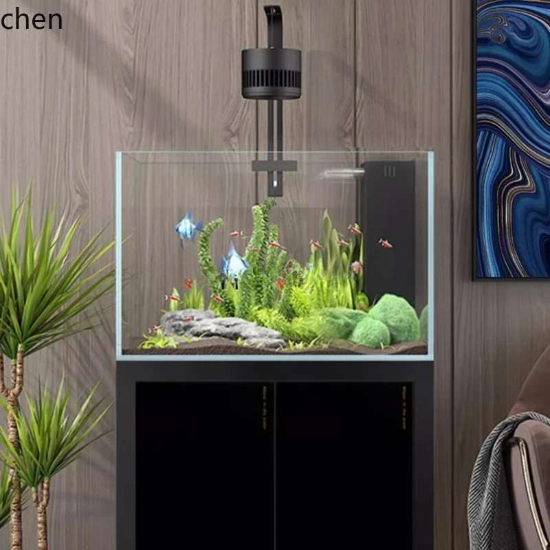 

b7- household living room lazy water-free square aquatic plant tank ultra-white glass ecological fish tank aquarium