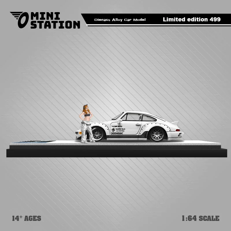 MiniStation 1:64 RWB 964 Ducktail SAMURAI Diecast Diorama Car Model Collection Toys Time Micro