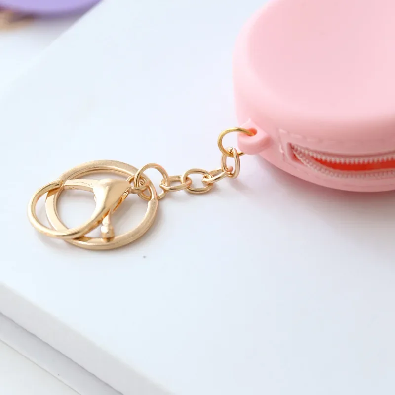 1pc Korean Cute Women Coin Wallet Pendant Keychain Silicone Round Coins Bag Small Girls Key Bag Mini Purse Kid Gift 2025 Keyring